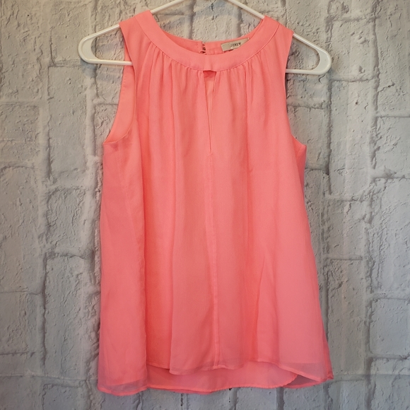 J. Crew Tops - J. CREW Sleeveless Silk Coral Blouse